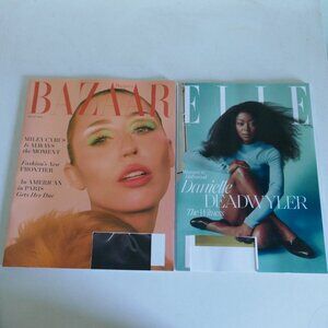 Harper's Bazaar and Elle magazines December 2024/ January 2025